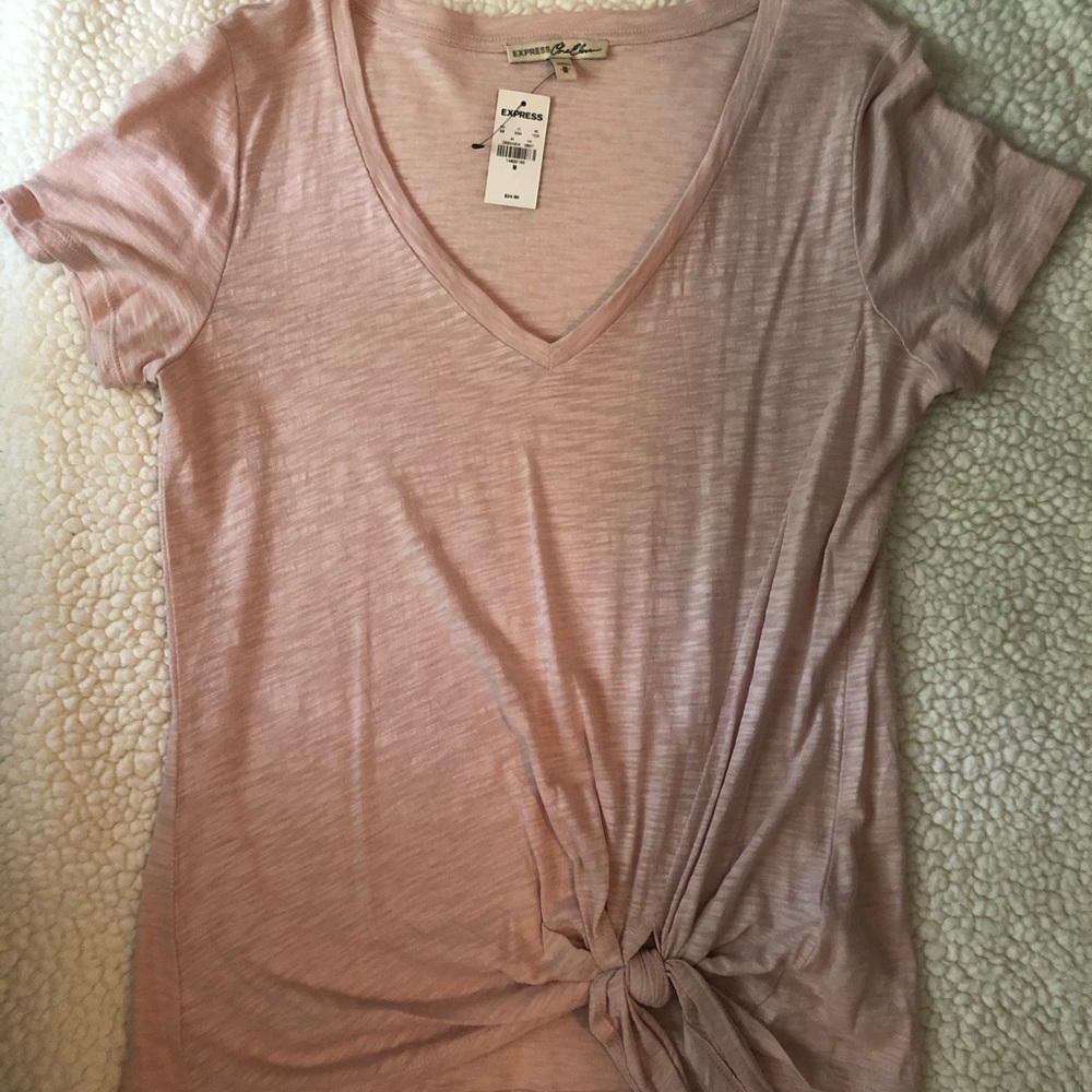 EXPRESS Tie Front Slub Tee